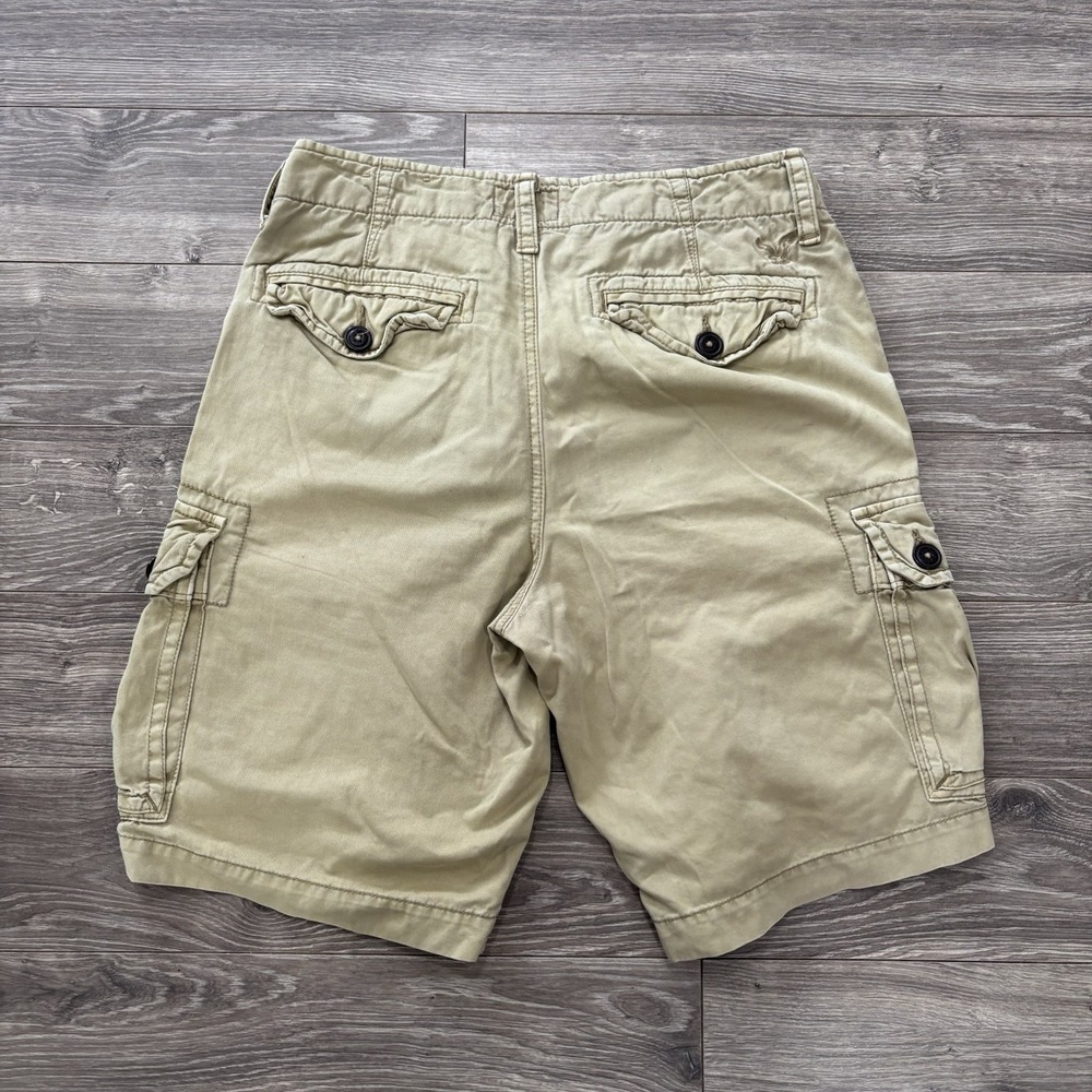 American Eagle Outfitters Mens 32 Cargo Shorts Khaki Classic Casual Utility Y2K - Picture 13 of 14